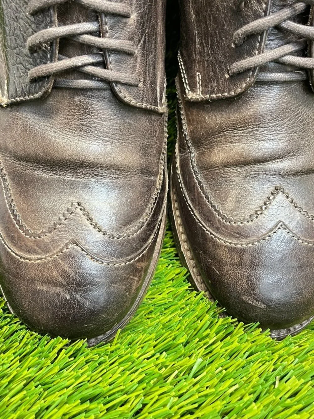 Bed Stu Basalt Mens Size 10 Brown Casual Classic Leather Wingtip Oxford Shoes - Picture 6 of 12